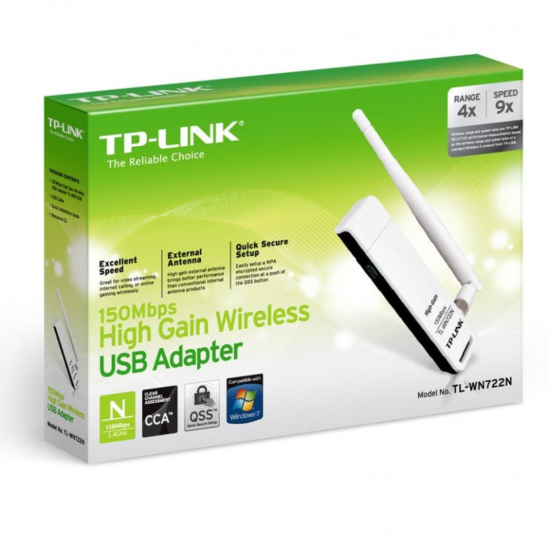 Nano N 150Mbps USB WiFi network card TP-Link TL-WN722N with antenna - Raspberry Pi