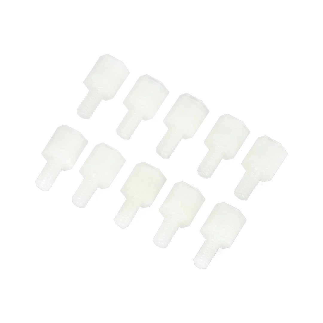 Nylon Distance Bolts 6mm with M3 Thread - 10pcs.