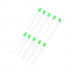 LED 3mm green - 10pcs. - justPi