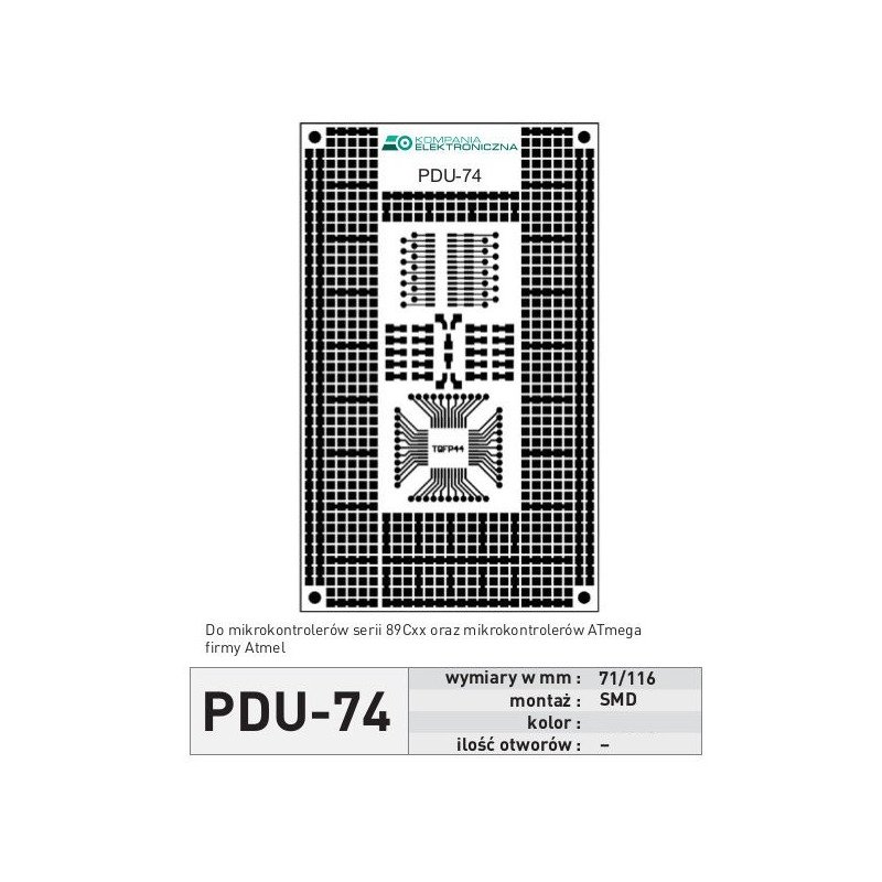 Universal board PDU74 - SMD ATmega