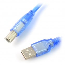 USB cable A - B - 30cm - blue