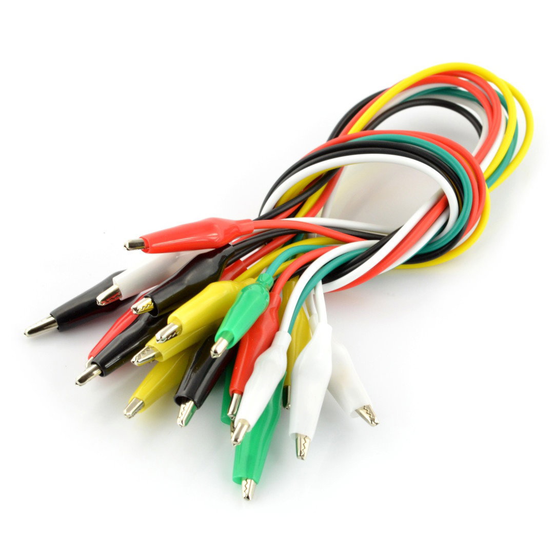 Crocodile cables - 50cm, colorful 10pcs