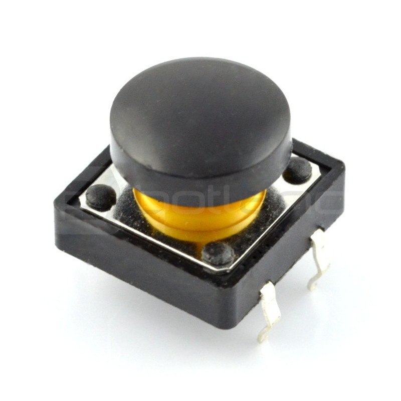 Tact Switch 12x12 mm with round cap - black
