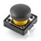 Tact Switch 12x12 mm with round cap - black Tact Switch 12x12 mm with round cap - black