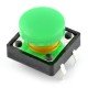 Tact Switch 12x12 mm with round cap - green Tact Switch 12x12 mm with round cap - green
