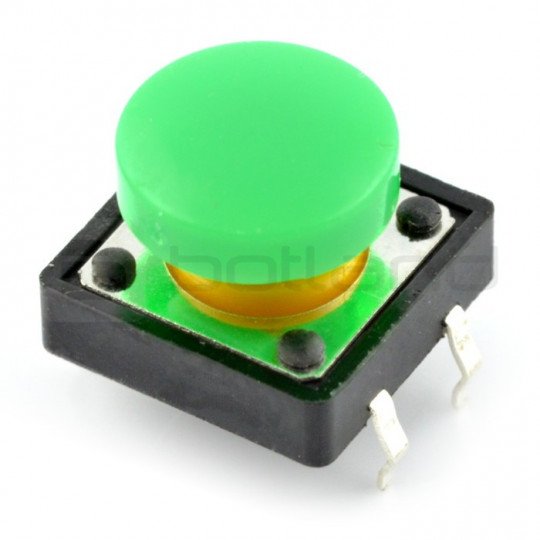 Tact Switch 12x12 mm with round cap - green
