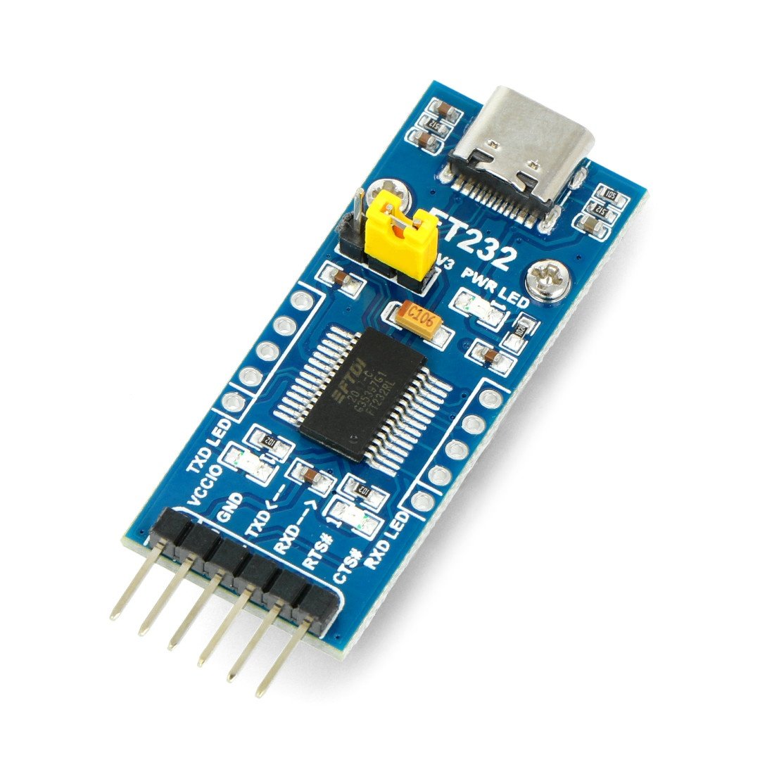 USB-UART TTL converter FT232 - USB type C socket - Waveshare 20646