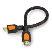 HDMI cable - black with braided - 0.3 m