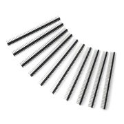 Straight goldpin 2x40 connector with 2,54mm pitch - black - 10pcs.