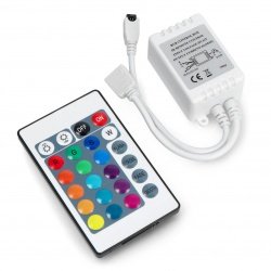 DC12V/24V RGB Bluetooth Music Smartphone APP 3 Key LED Light Controller, 20  Key IR Remote Control