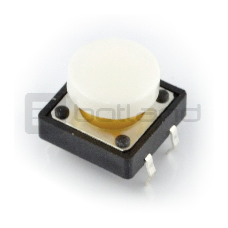 Tact Switch 12x12 mm with round cap - white [NEW]