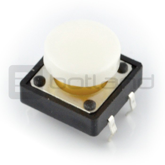 Tact Switch 12x12 mm with round cap - white [NEW]