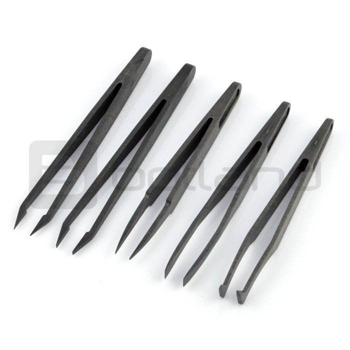 Set of antimagnetic tweezers - 5 pieces. [NEW]