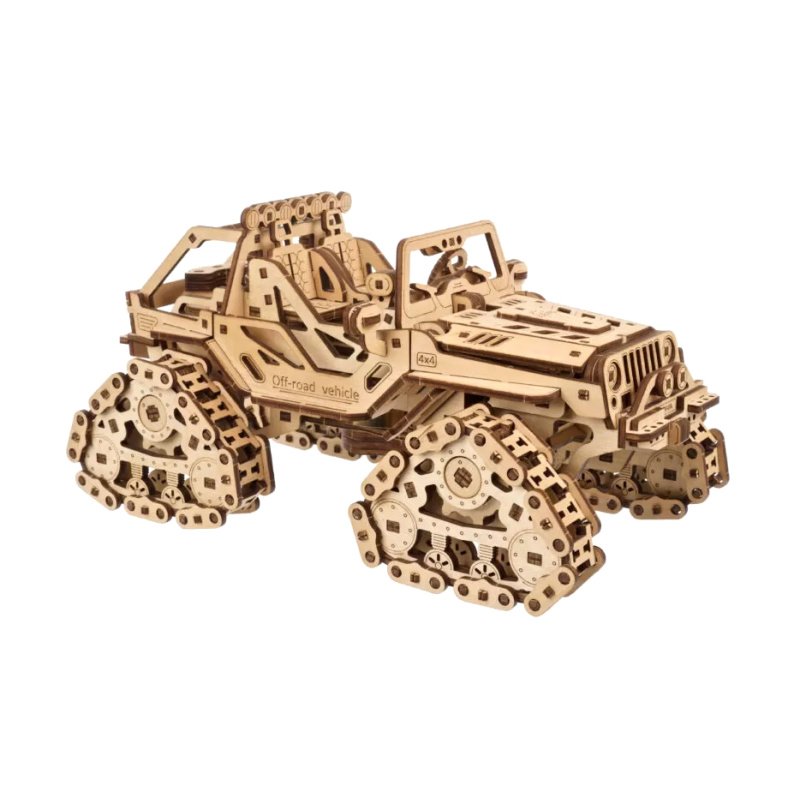 UGEARS Tracked Off-Road Vehicle - 4WD Model Vehicle Kits to Build - DIY 3D  Car Model Puzzle with Spring Motor, 2 Driving Modes, Openable Hood with