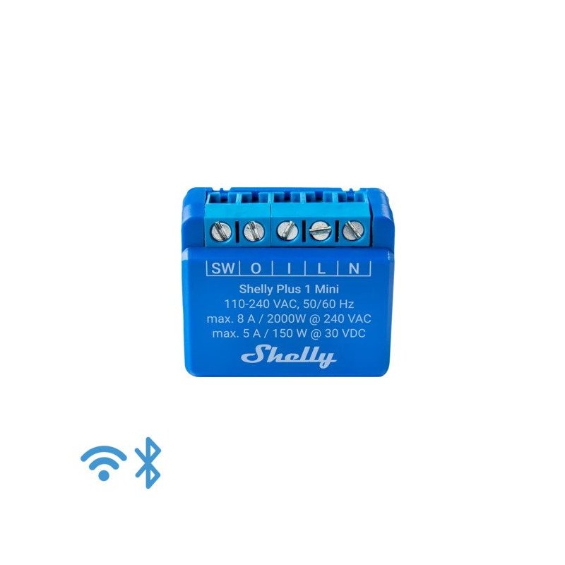 Shelly Plus 1 UL certified. Wi-Fi operated smart relay switch, 1