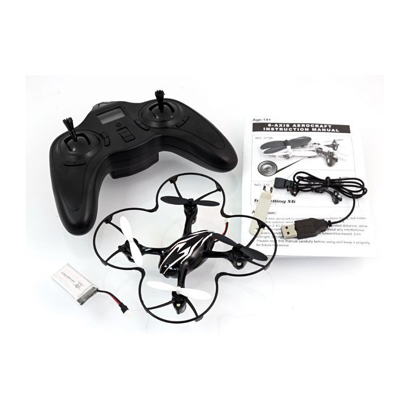 Quadrocopter Shadow Breaker Top Selling X6 black and white 2.4GHz with camera - 13cm