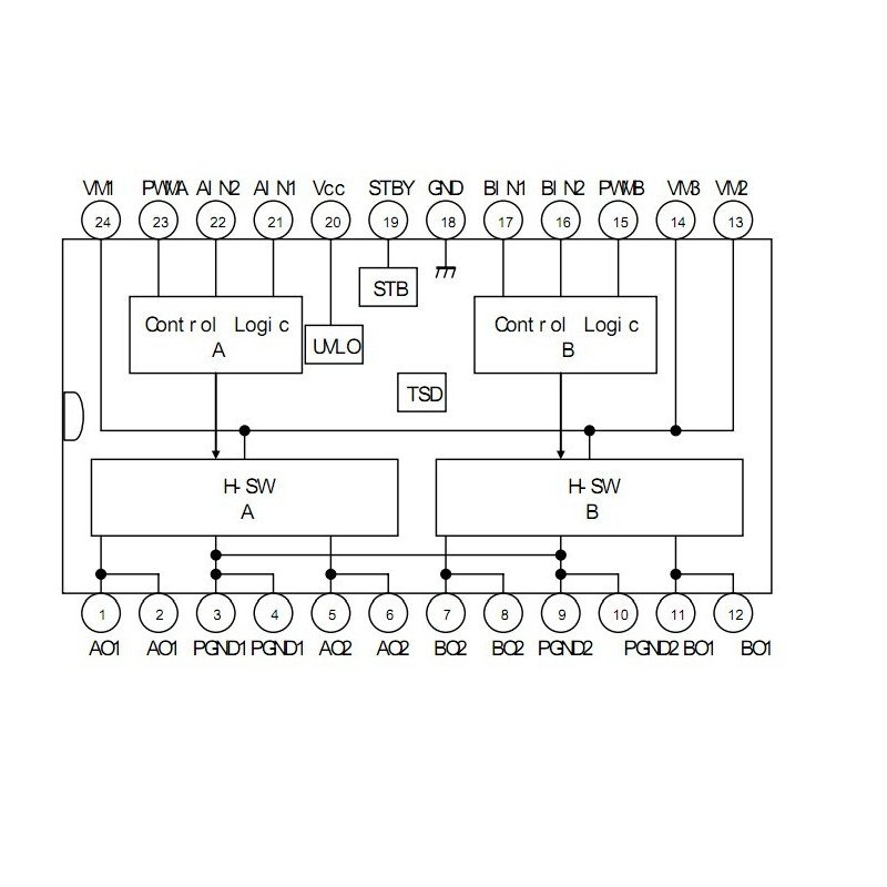 TB6612 - dual channel motor controller