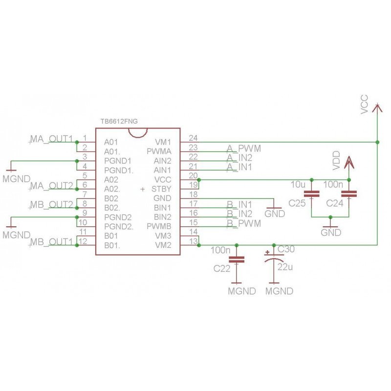 TB6612 - dual channel motor controller