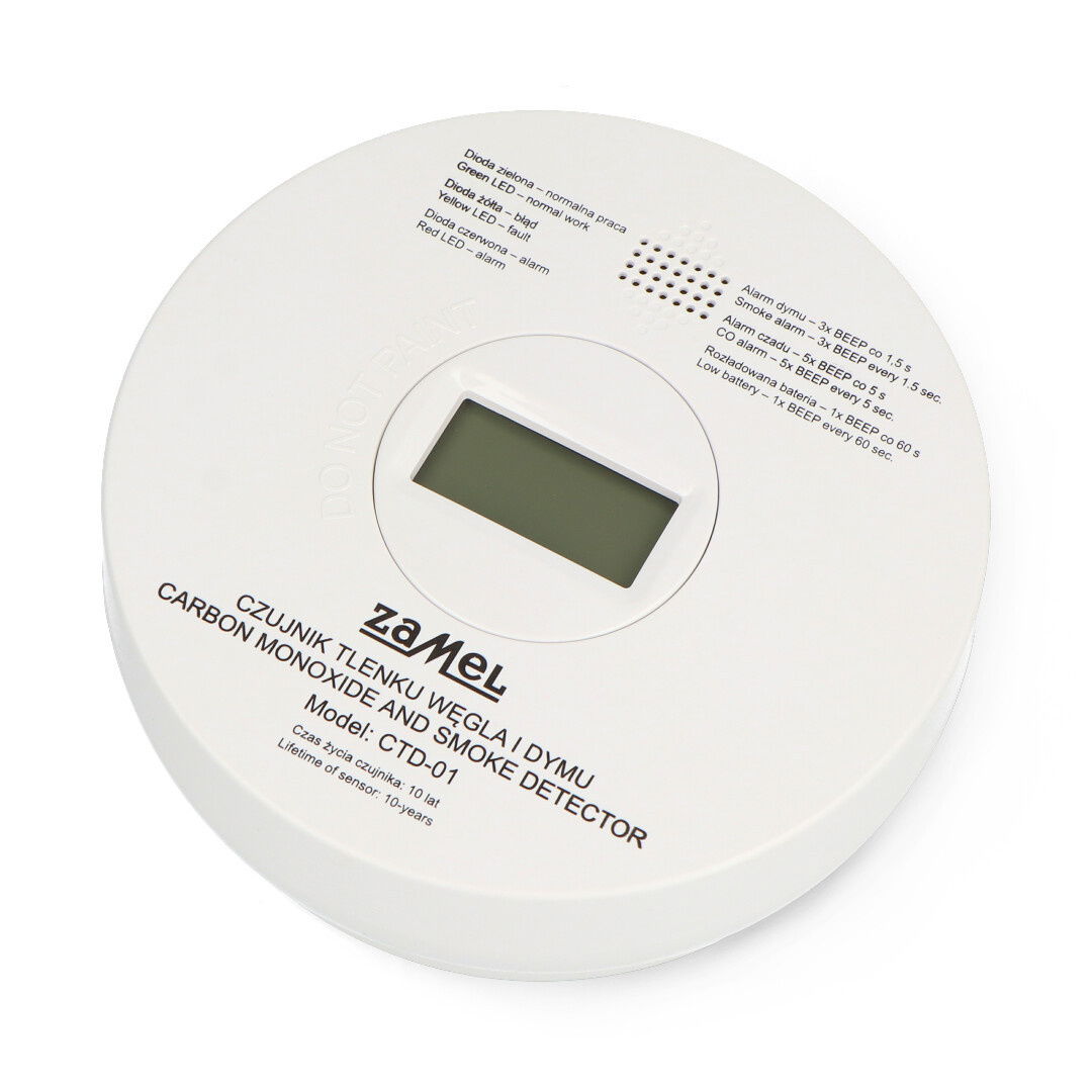 Carbon monoxide and smoke detector - Zamel Gardi CTD-01