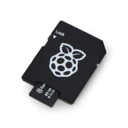 Raspberry microSD 32 GB 100 MB/s Class A2 memory card with Raspberry Pi OS - with adapter and case included