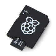 Raspberry microSD 128GB 100MB/s Class A2 memory card with Raspberry Pi OS - with adapter and case included