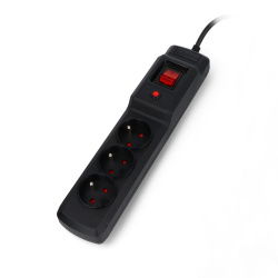 Power strip with protection Arcon Multi M3 black - 3 sockets