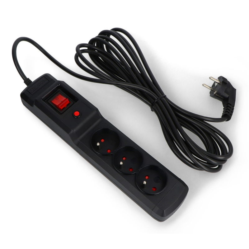 Power strip with protection Arcon Multi M3 black - 3 sockets