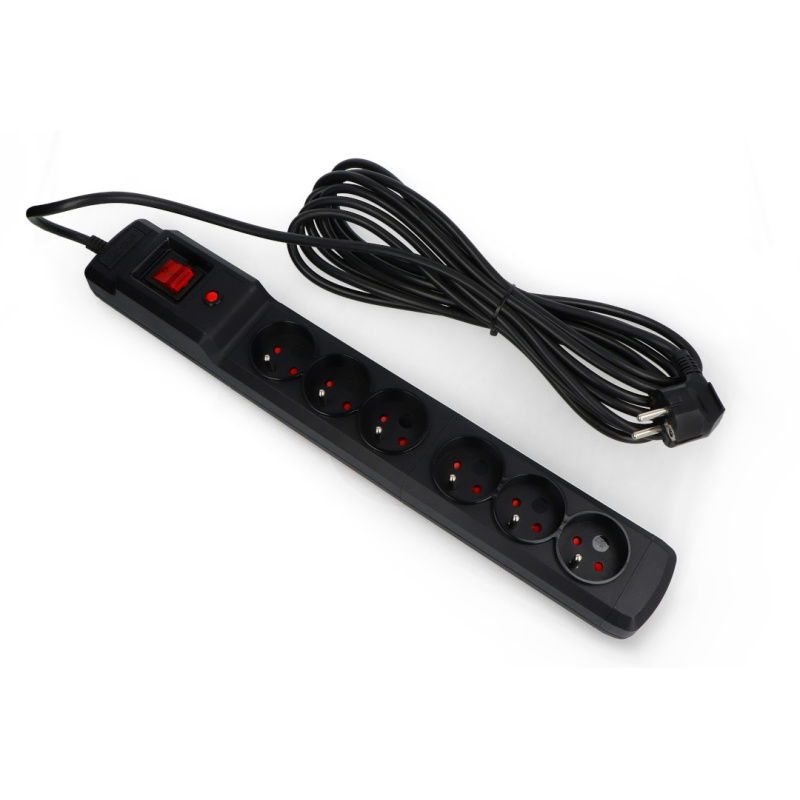 Power strip with protection Arcon Multi M6 black - 6 sockets