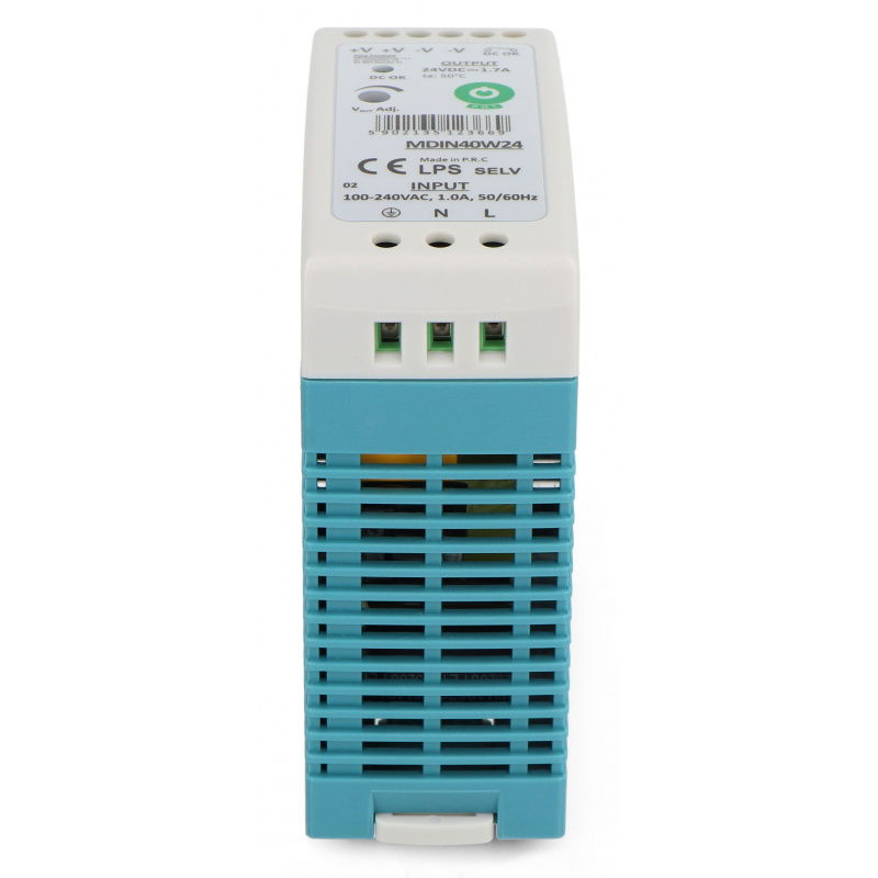 MDIN40W24 DIN rail power supply - 24V / 1.7A / 40W