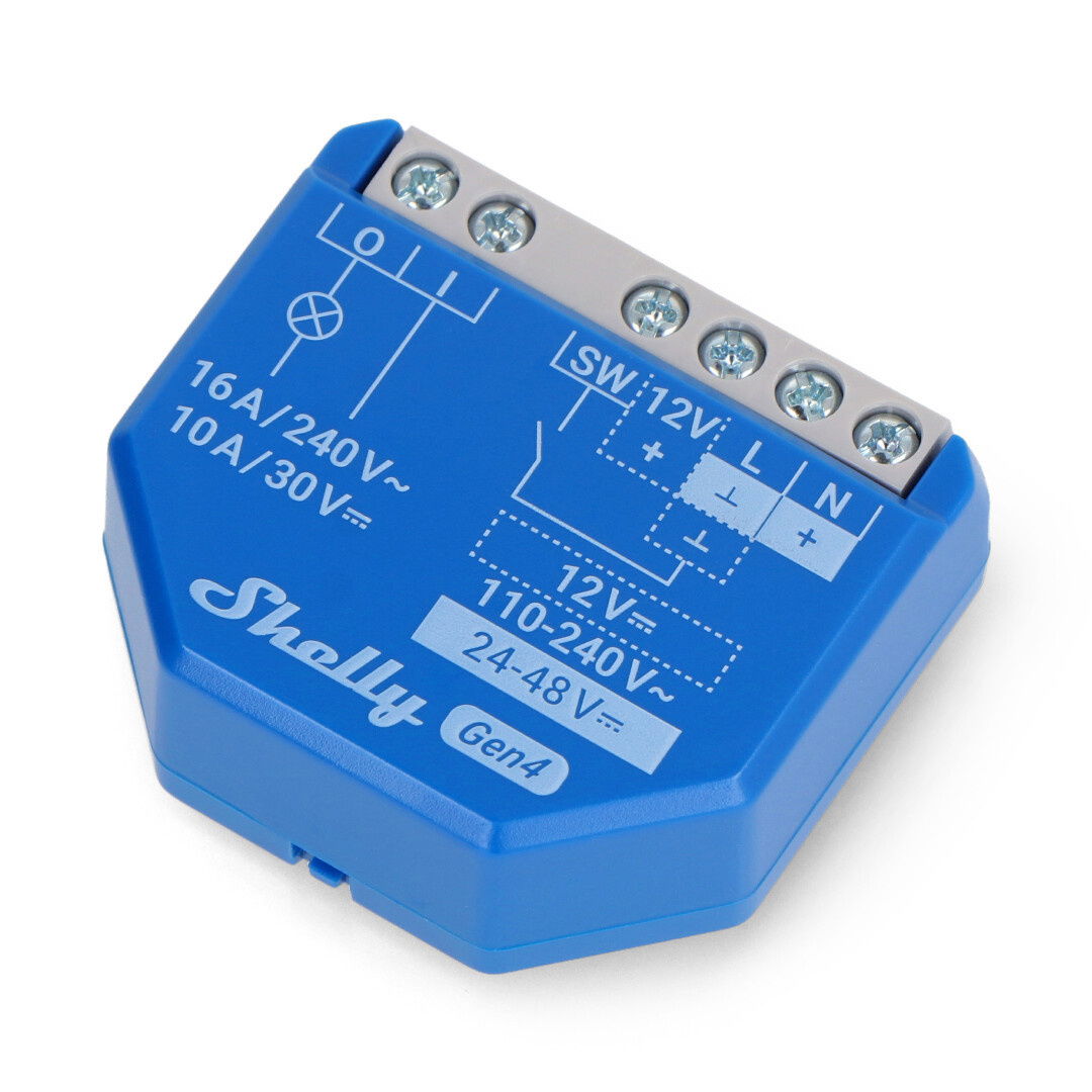 Shelly 1 Gen4 - relay WiFi/Bluetooth/ZigBee/Matter 16A - Android/iOS app