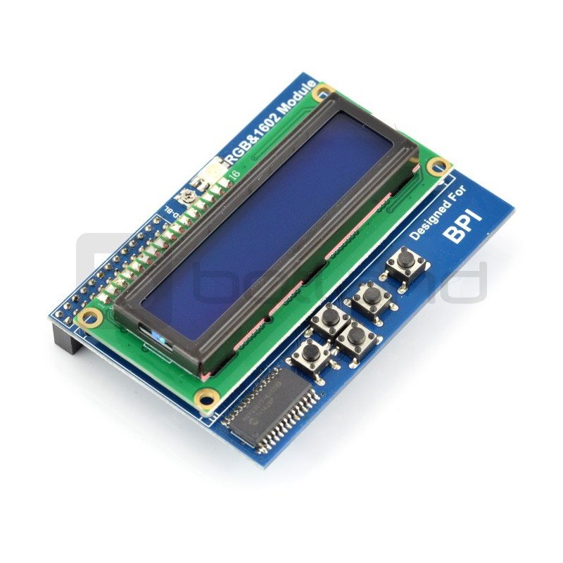 16x2 LCD display with keyboard and RGB diode for Banana Pi
