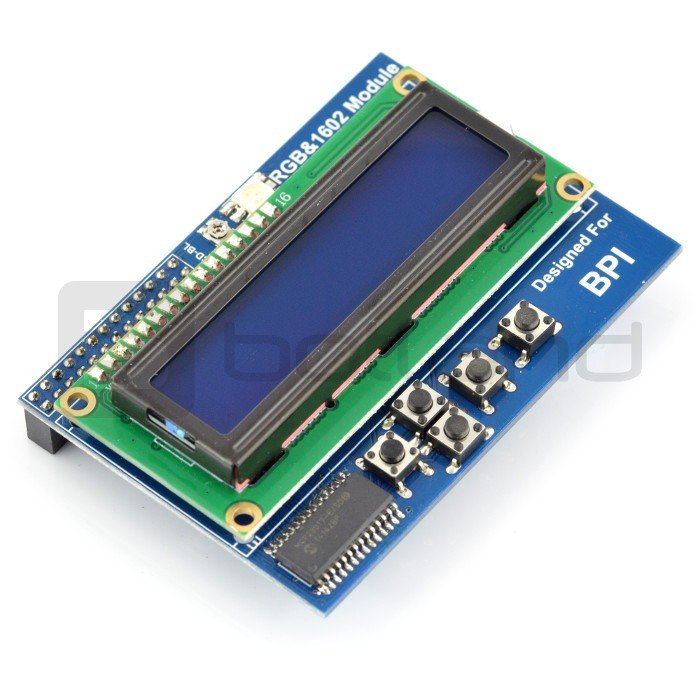 16x2 LCD display with keyboard and RGB diode for Banana Pi