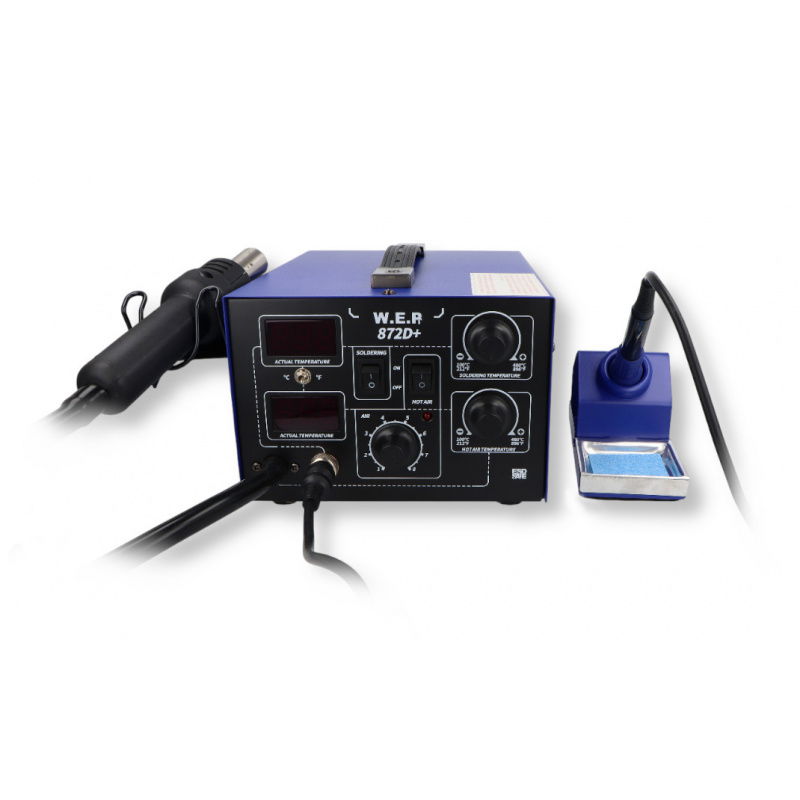 2in1 hot air and tip soldering station WEP 872D + compressor - 700W