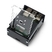 Case for Raspberry Pi 4B with adjustable camera mount - black