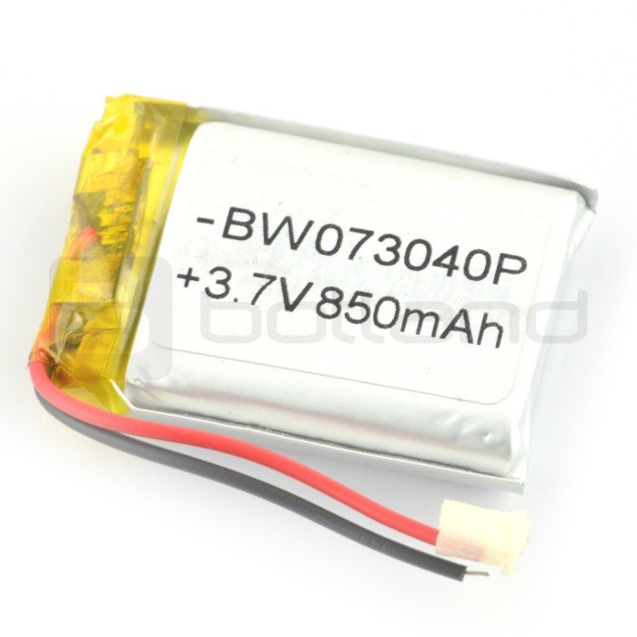 Li-Poly battery 850 mAh 3.7V 3.9Wh