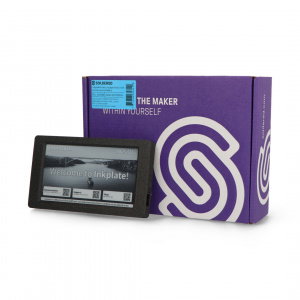 E-paper with enclosure and battery