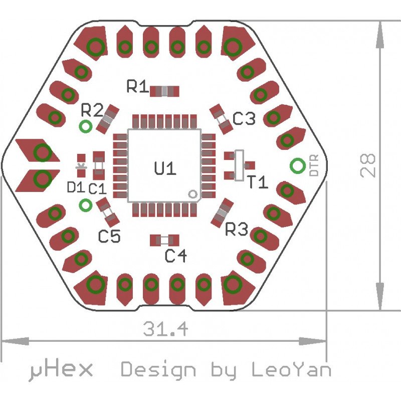 µHex Low Power Microcontroller compatible with Arduino