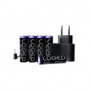 Shelly LOQED Power Kit - set of 8x AA Ni-MH batteries + power supply - for LOQED smart lock