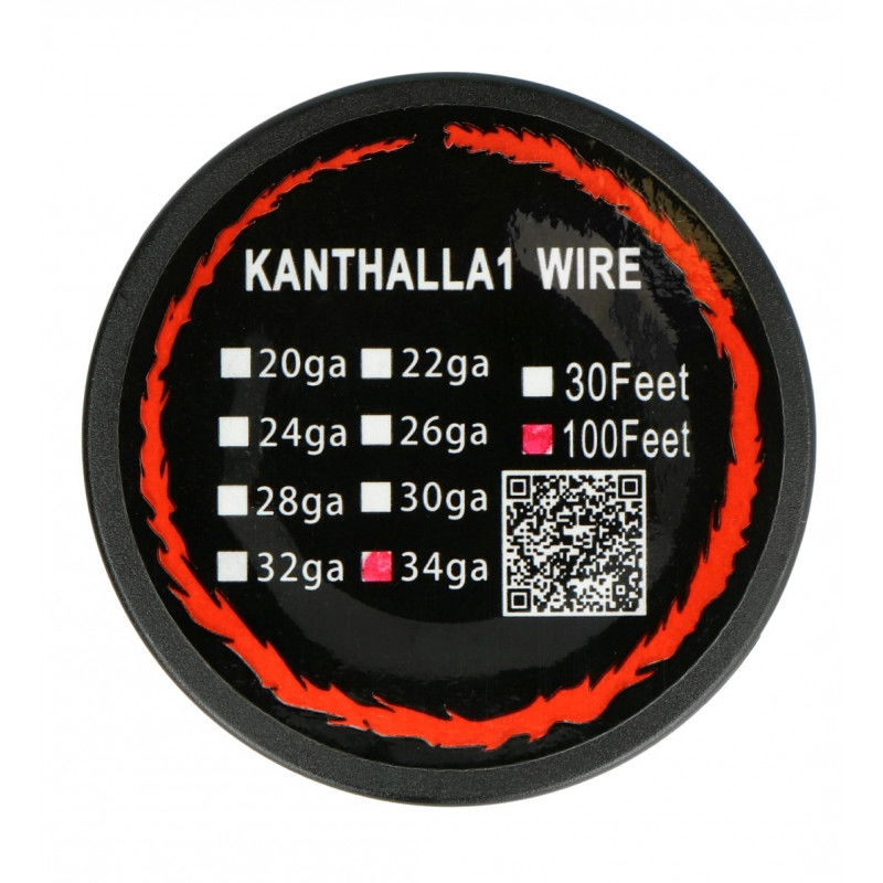 Kanthal A1 resistance wire 0.16mm 56Ω/m - 30.5m