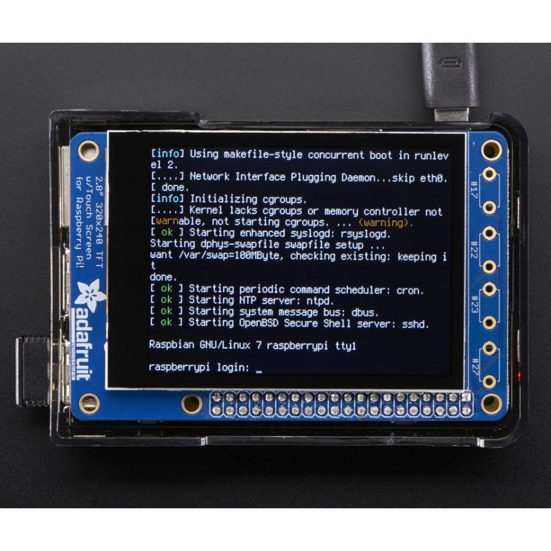 PiTFT in addition, minikit Plus - display multi-touch capacitive 2.8" 320x240 Raspberry Pi A+/B+/2