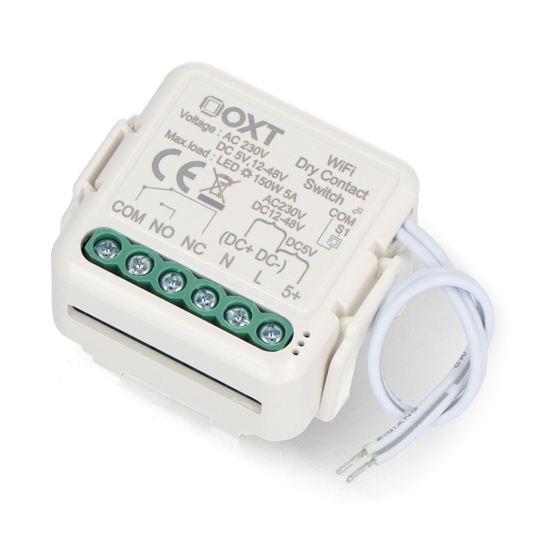 Tuya - single channel volt-free mini relay - WiFi - Android/iOS app - OXT T210DC