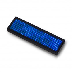 Programmable LED Name Tag 93 x 30 mm - USB text display - blue