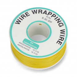 Insulated PVC Coated 30AWG Wire Wrapping Wires Reel 656Ft - yellow