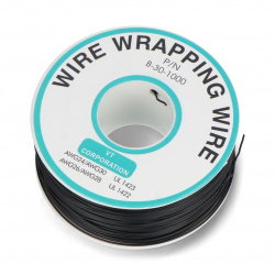 Insulated PVC Coated 30AWG Wire Wrapping Wires Reel 656Ft - Black