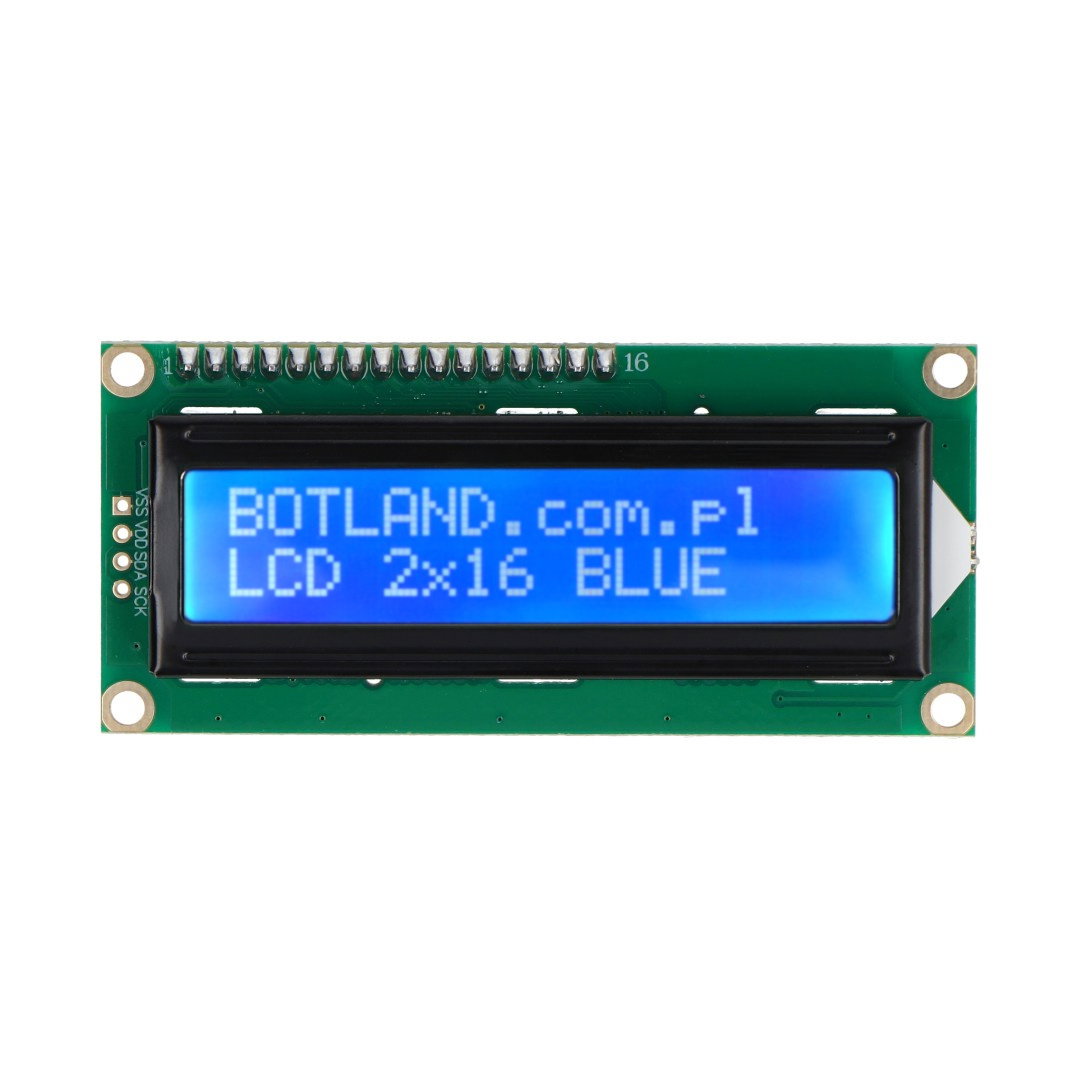 LCD display 2x16 characters blue with connectors - justPi