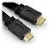HDMI cable - flat, black 33 cm long - zdjęcie 3