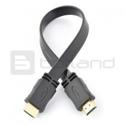 HDMI cable - flat, black 33 cm long