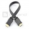 HDMI cable - flat, black 33 cm long - zdjęcie 1