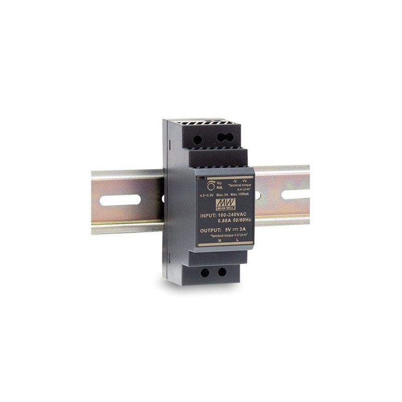 Power supply Mean Well HDR-30-24 for DIN rail - 24V / 1.5A / 36W