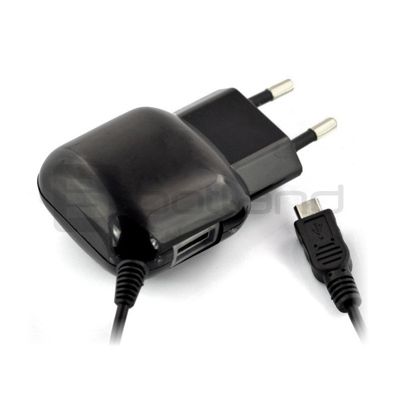 Reverse 2.4A microUSB USB power supply + USB socket